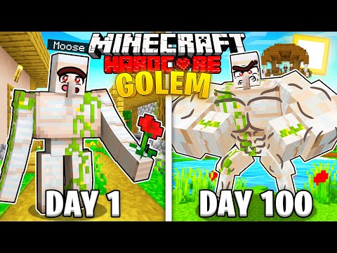 Moose - I Survived 100 Days AS A IRON GOLEM in Hardcore Minecraft!