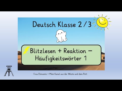 Deutsch Klasse 2-4: Blitzlesen, "Das Video mit dem Geist 1"Das Buh-Ruf-Video", Häufigkeitswörter,