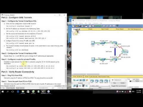 [CCNA S4] 7.2.2.3 Packet Tracer - Configuring GRE