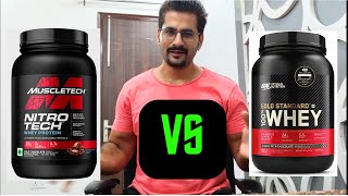 NITROTECH vs ON - WHEY PROTEIN - REVIEW #whey #optimumnutrition #muscletech