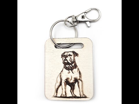 Personalised American Bulldog Wooden Keyring