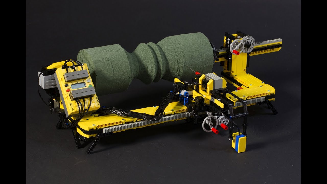 Watch This Lego Lathe Carve Any Contour Sketched On Paper