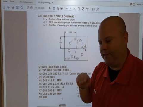 Hand Programming Bolt Hole Circle Using Haas G70 Code
