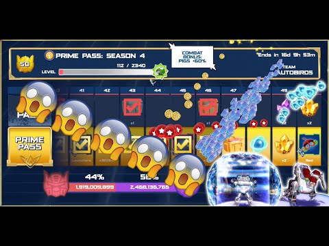 Angry Birds Transformers  PRIME PASS: SEASON 4 (Level 41-50) - LEGENDARY EPIC & RARE ITEMS UNLOCKED