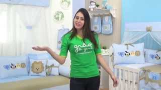 Quarto para Bebê sem Cama Babá Bichos da Selva Azul | Ref: 45256
