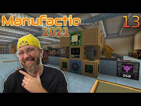 Lets Play Manufactio EP 13 - Pink Science and Elite Bin! Minigun and Techguns Jetpack! Production!