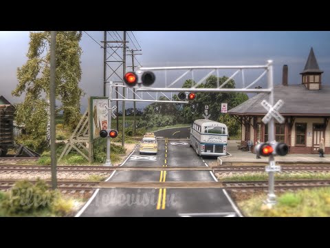 Model Railroad HO Scale Cold Water Junction - Model Train Layout and Budd RDC (Rail Diesel Cars)