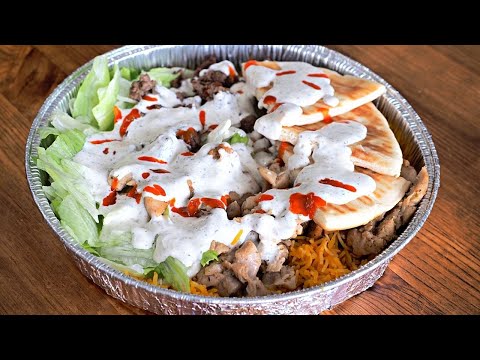 Better than Halal Guys - Home Recipe for Chicken and Gyro Over Rice with White Sauce