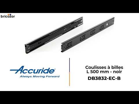 Coulisses à billes 3832EC-B - charge max 45 kg - sortie totale ACCURIDE