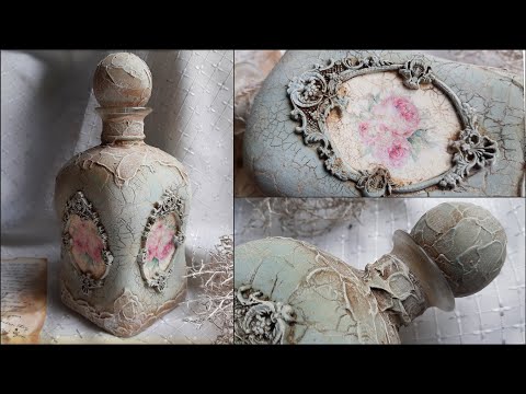 Vintage bottle ♡♡♡Decoupage tutorial
