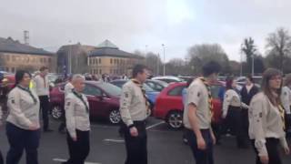 Remembrance parade in Antrim town in Northern Ireland 2014, county Antrim. Royal British Legion