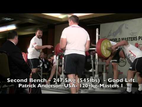 2015 IPF Masters World Championships M1 120-120+Kg Bench Presses