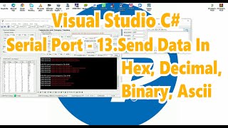 Visual Studio C# Serial Communication (Serial Port) tutorial 13.Send Data in Hex,Bin,Dec,Char(13/13)