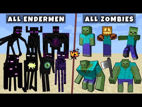 All Zombies vs All Endermen - Mutant & Titan Zombie vs Mutant Titan Enderman
