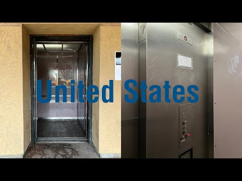 Grimy United States Square Button Hydraulic Elevator - 9th Street Pedestrian Bridge - Modesto, CA