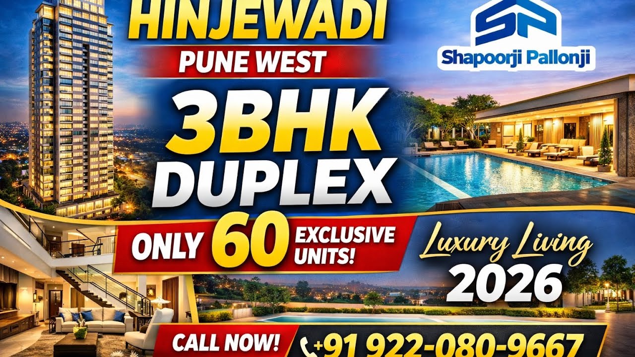 🏡 3BHK Duplex in Hinjewadi Pune West | Exclusive Tower Launch by Shapoorji Pallonji 🚀 Luxury Living 