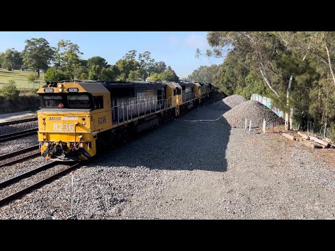 Pacific National 8236, 8231, 8152 & 8254 with 9535 Grain at East Maitland - 28/4/23
