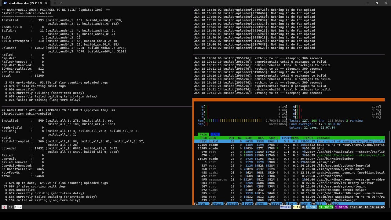 Recompiling Debian Linux - 1520/37822 Packages Built - FULL BUILD STARTED - Day 4