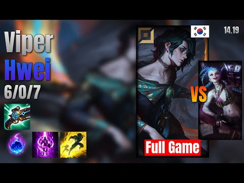 Viper Adc Hwei vs Jinx lol KR solo rank Full Game 14.19