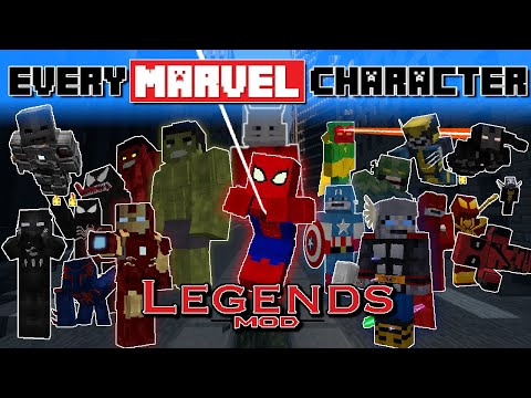 Minecraft Legends Mod Review Part 1 (Every Marvel Character) Minecraft Superheroes