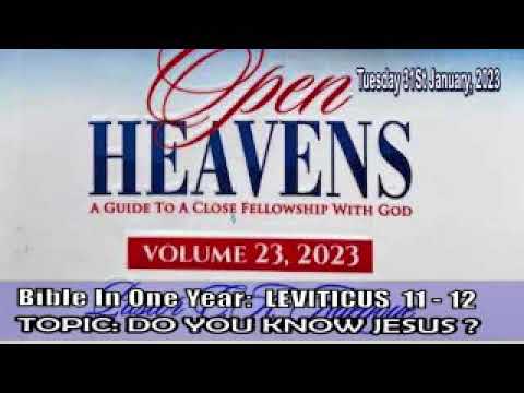Open Heavens Tuesday 31st January, 2023
