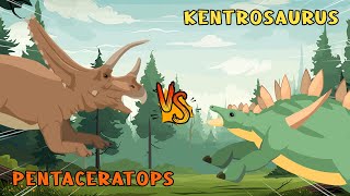 Pentaceratops vs Kentrosaurus | Ceratopsid vs Stegosauria Dinosaurs [S1] | Dino Animation