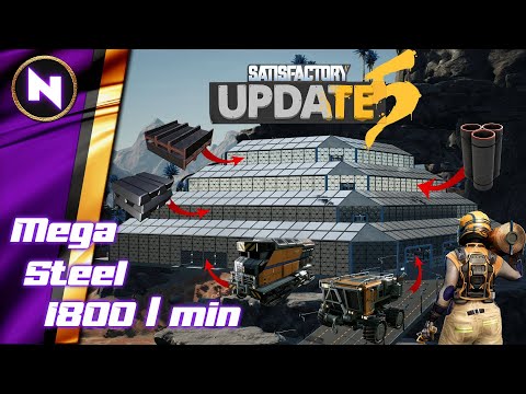 Step-by-Step MEGA STEEL FACTORY (1800 / min) | Satisfactory Update 5 | #11 | Showcase/Tutorial