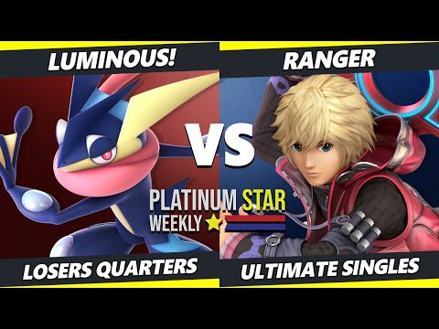 PSW S15:W8 Losers Quarters - Luminous! (Greninja) Vs. Ranger (Pyra Mythra, Shulk) SSBU Ultimate