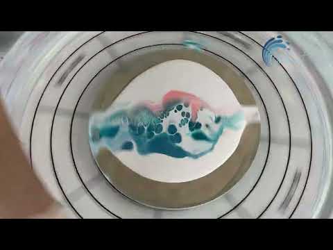 387. Sheleeart Fluid artist - Blue and Peach Scoop and Stretch