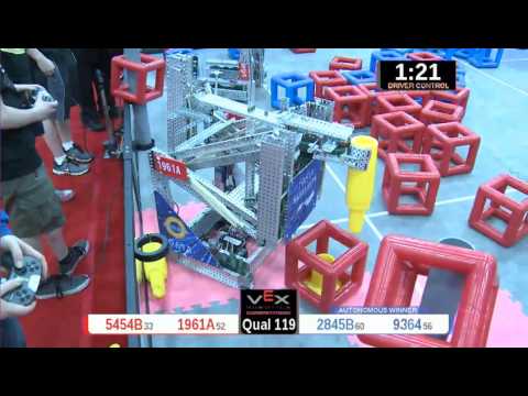 2015 VRC Engr Q119 - 5454B 1961A vs 2845B 9364 - 47 to 76 - VEX Worlds 2015 - Engineering Division