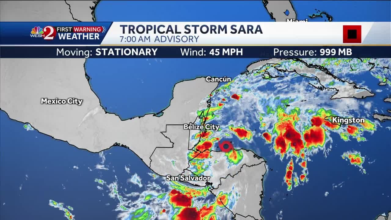 Tropical Storm Sara to significantly weaken on path to Central Florida, drive up rain chances