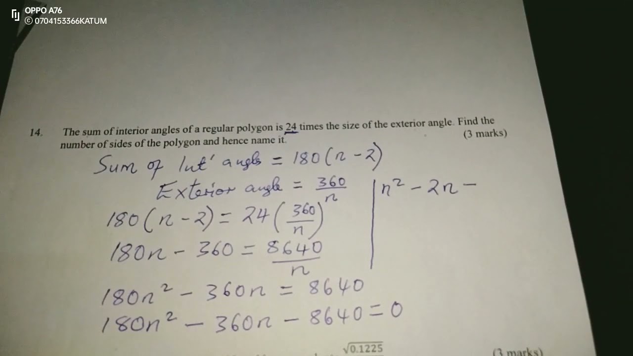 ANGLES AND POLYGONS. FORM 1 MATHEMATICS