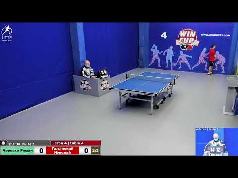 18:00 Черевко Роман 2-3 Галынский Николай стол 4  ЮГ-3  03.01.22