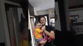 Cheyenne Jackson and husband dancing with kids