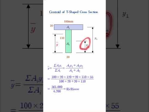 How to Find Centroid of T-Section #applied mechanics #mechanics of materials #shorts