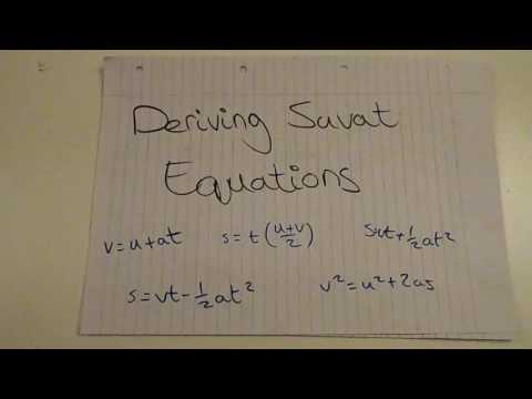 Deriving the SUVAT equations for Physics/Mechanics
