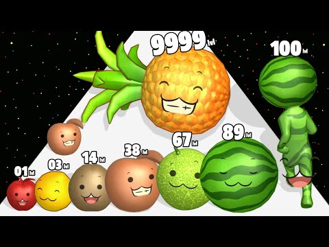 Watermelon Run 3D - Level Up Fruit Max Level Gameplay (Fruit Rush 3D)
