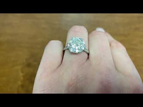 4.77ct Center Old European Cut Diamond Ring Circa 1920 - Boudry Ring - Hand Video