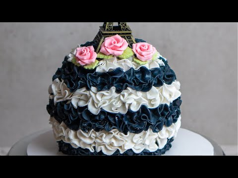 How to make a round sphere cake with fondant ruffles- Rosie's Dessert Spot