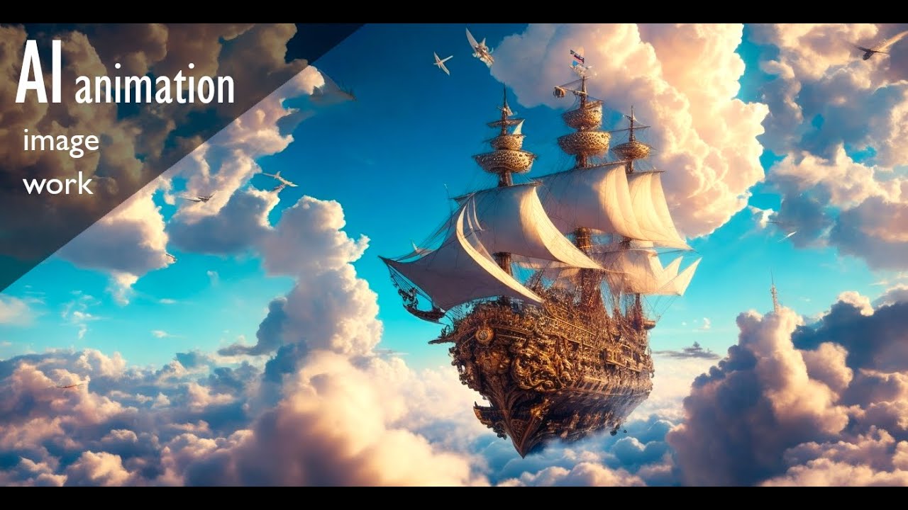 Various ships sailing above the clouds 【I asked AI to create images】