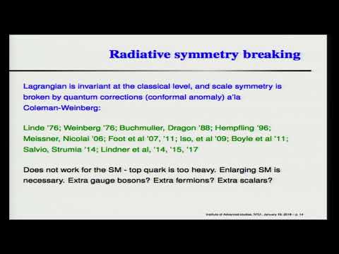Mikhail Shaposhnikov - Spontaneous Versus Explicit Breaking of Scale Invariance( Day 4)