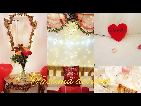 Beautiful Bridal Bedroom Decoration idea💕 wedding bedroom by Taslima designs