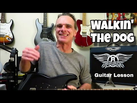 How to play WALKIN' THE DOG - Aerosmith. Guitar Lesson / Tutorial.