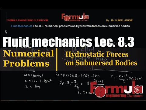 Fluid Mechanics lec.8.3 Numerical Problems Hydrostatic Forces  GATE 2018 IES 2018 psu 2017