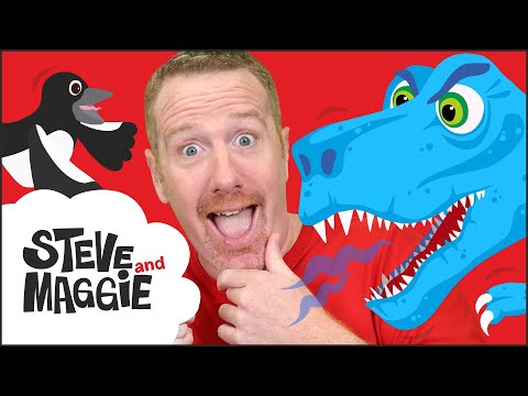 Play with Dinosaur Toys Story for Kids from Steve and Maggie | Wow English TV