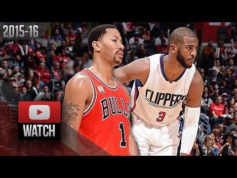 Chris Paul vs Derrick Rose PG DUEL Highlights (2016.01.31) Clippers vs Bulls - SICK!
