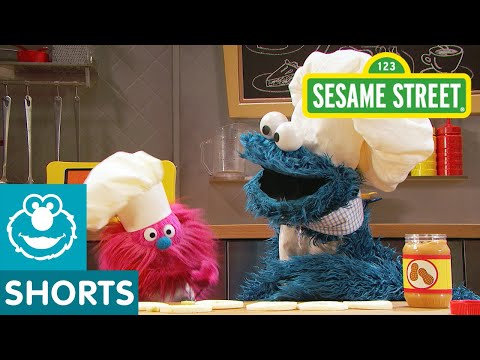 Sesame Street: Apple Slice & Peanut Butter Sandwiches | Cookie Monster's Foodie Truck