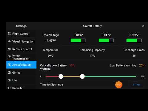 Приложение Autel Explorer. Настройки. Вкладки Image Transmission и Aircraft Battery