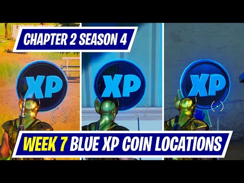 NEW WEEK 7 BLUE XP COIN LOCATIONS IN FORTNITE SEASON 4 - WHERE TO FIND WEEK 7 BLUE XP COINS
