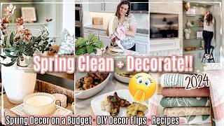BUDGET SPRING CLEAN &amp; DECORATE WITH ME 2024 / AESTHETIC SPRING DECORATING IDEAS